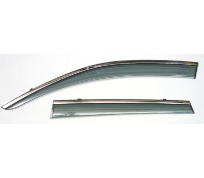Ветровики Artway с металлизированным молдингом Mitsubishi Pajero4 06-